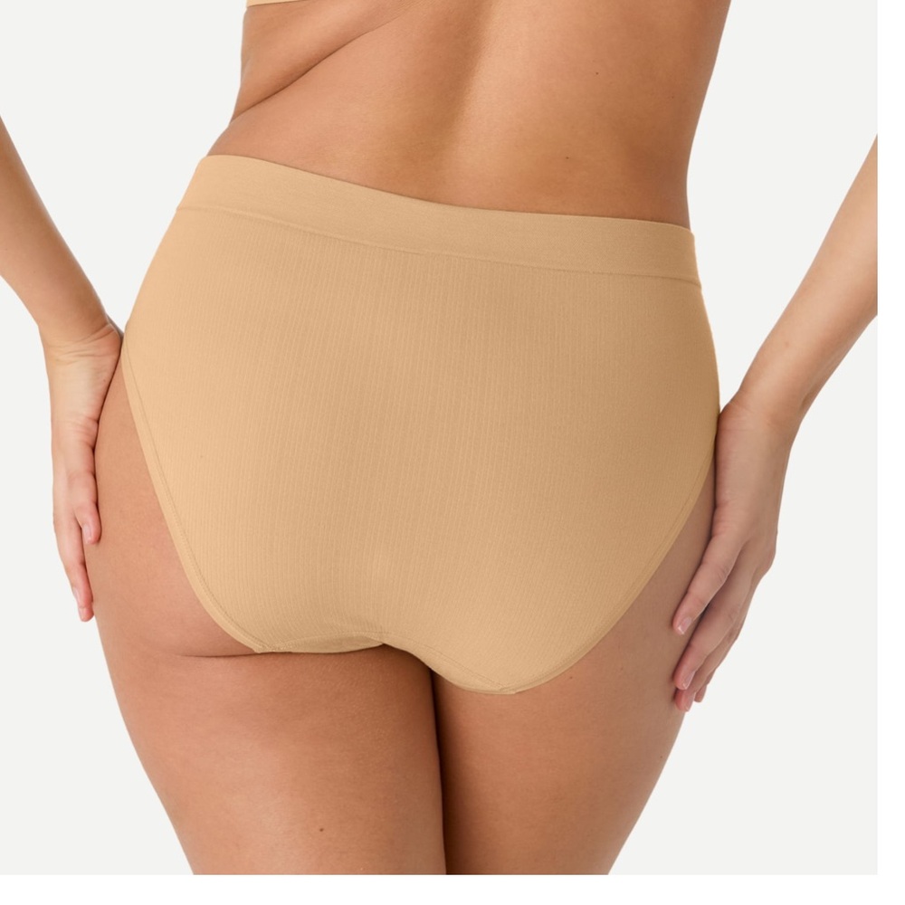 NWT Set of 3 Bombas Ribbed Seamless High Rise Hipster Panty Nude Beige Siz Small - Picture 2 of 9